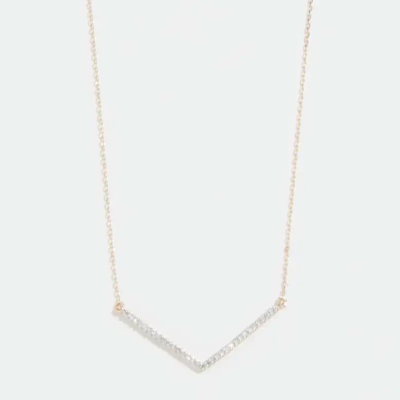Adina Reyter 14k Diamond Large Pave V Necklace - Picture 1 of 9